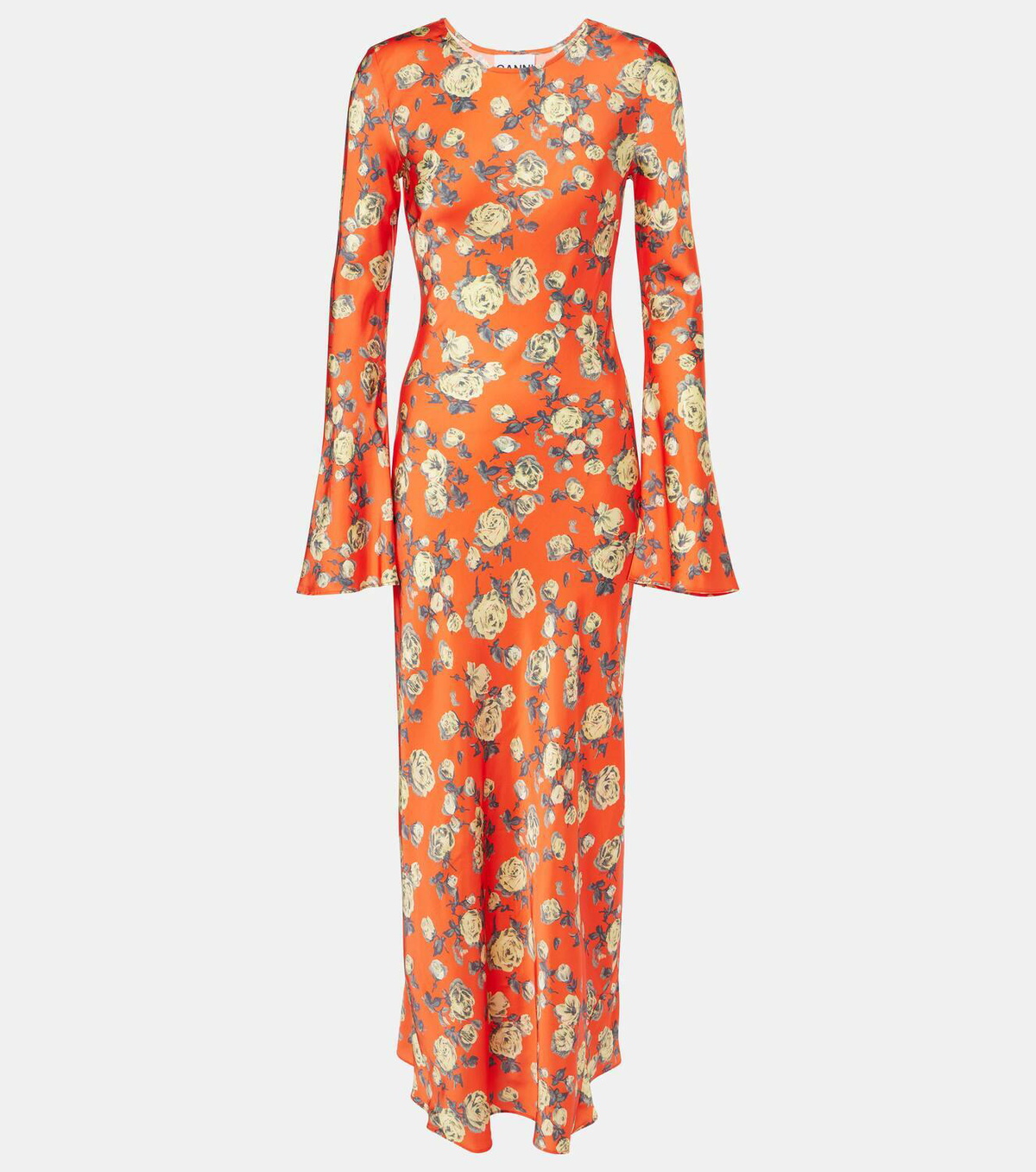 Ganni Floral satin maxi dress GANNI