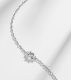 Stone and Strand Delicate 14kt white gold bracelet with aquamarine and pearls