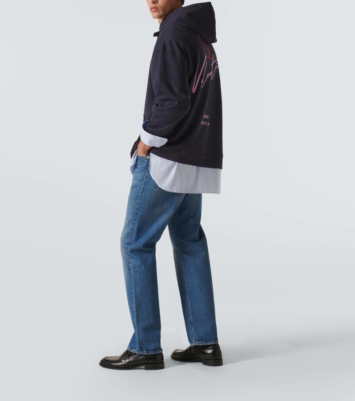 Valentino Logo cotton-blend jersey hoodie Valentino