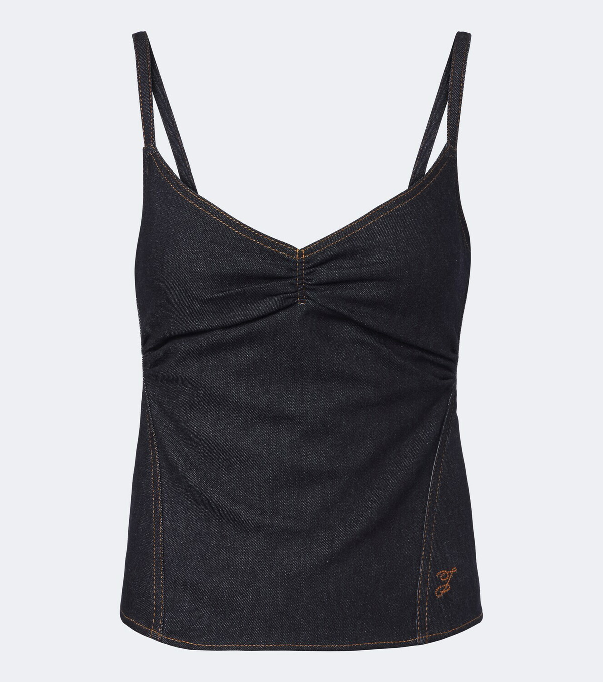 Jacquemus Pina de-Nîmes gathered denim top