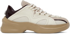 Wooyoungmi White & Brown Low Sneakers