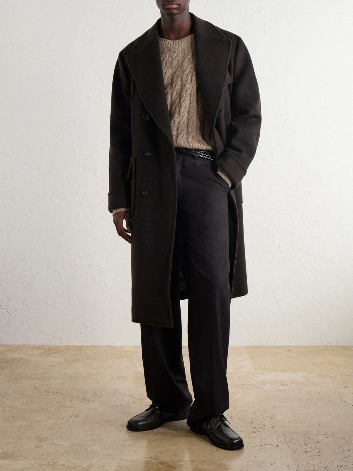 J. Mueser - Double-Breasted Wool and Cashmere-Blend Felt Coat - Brown