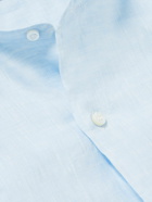 Loro Piana - Arizona Grandad-Collar Linen Shirt - Blue