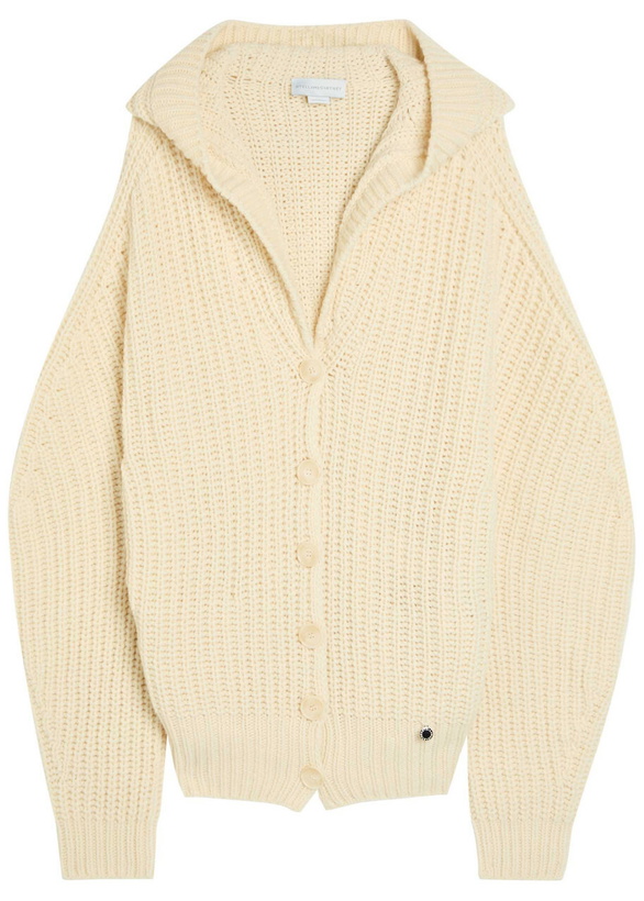 Photo: Stella Mccartney Hooded Cashmere and Wool-blend Cardigan Cream