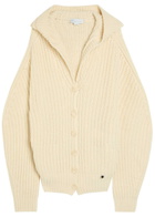 Stella Mccartney Hooded Cashmere and Wool-blend Cardigan Cream