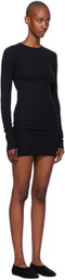 ÉTERNE Black Long Sleeve Crewneck Minidress