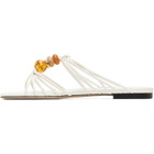 Jimmy Choo White Lova Mule Flat Sandals