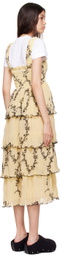 GANNI Yellow Tiered Midi Dress