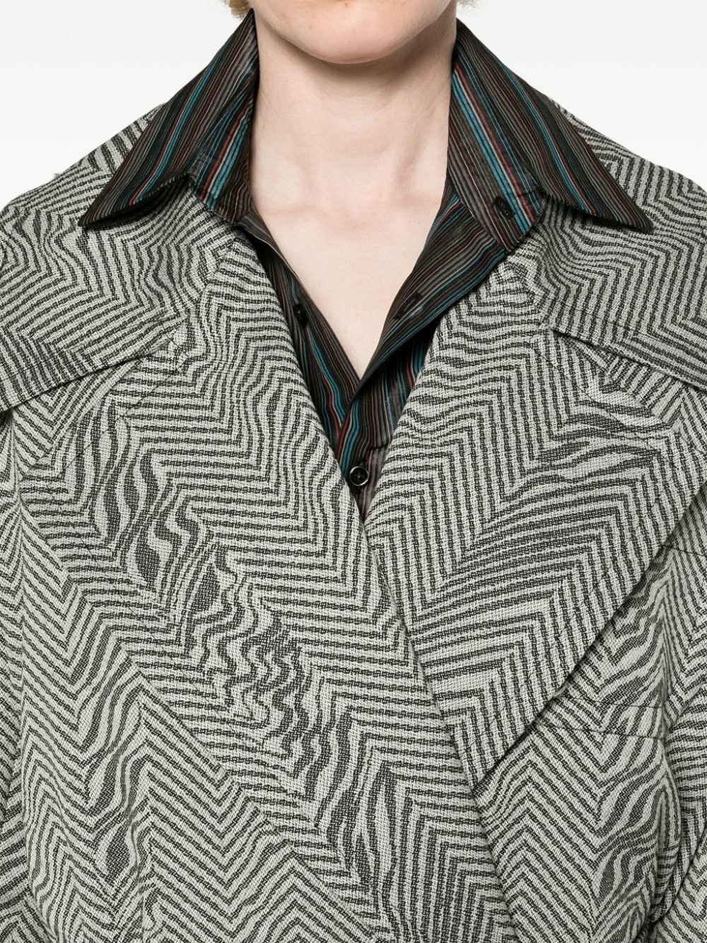 Vivienne Westwood Black Herringbone Wool Coat Vivienne Westwood