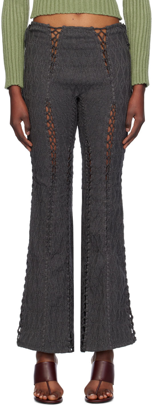【関税込み】Isa Boulder グレー Split & Tear ラウンジパンツ Gray Split & Tear Lounge Pants by Isa Boulder on Sale