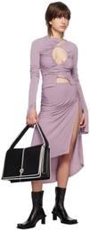 SRVC Purple Ruched Midi Skirt