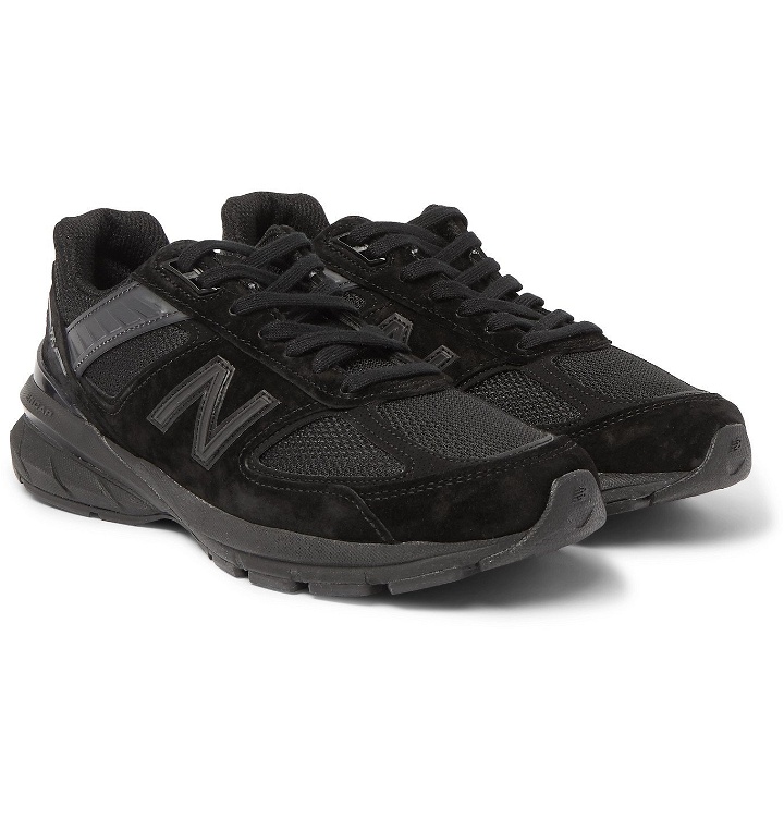 Photo: New Balance - M990v5 Rubber-Trimmed Suede and Mesh Sneakers - Black