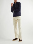 Altea - Virgin Wool Half-Zip Rollneck Sweater - Blue