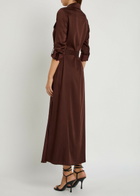 Alice + Olivia Chassidy Belted Stretch-twill Midi Shirt Dress Brown