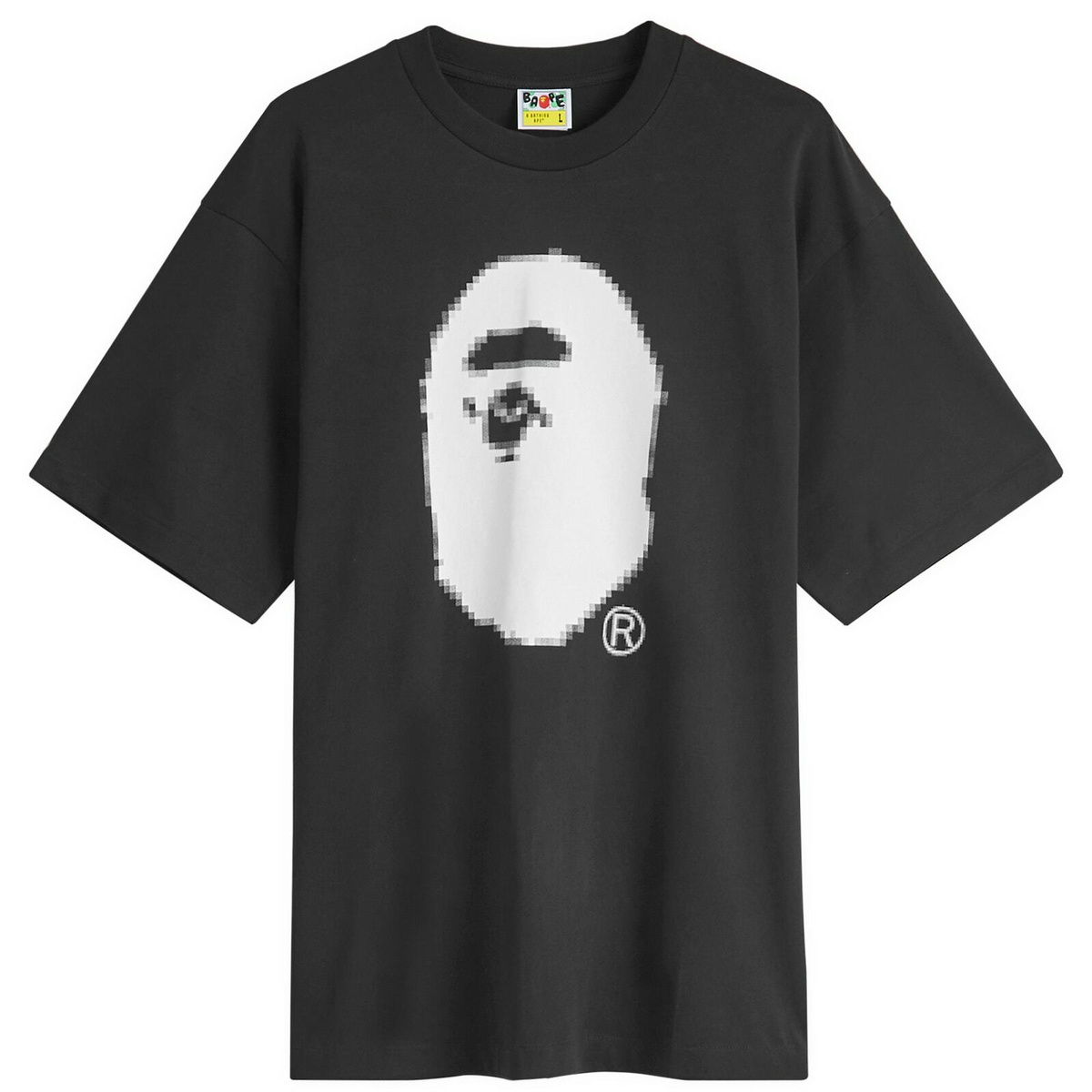 A Bathing Ape Men's Pixel Ape Head T-Shirt in Black A Bathing Ape