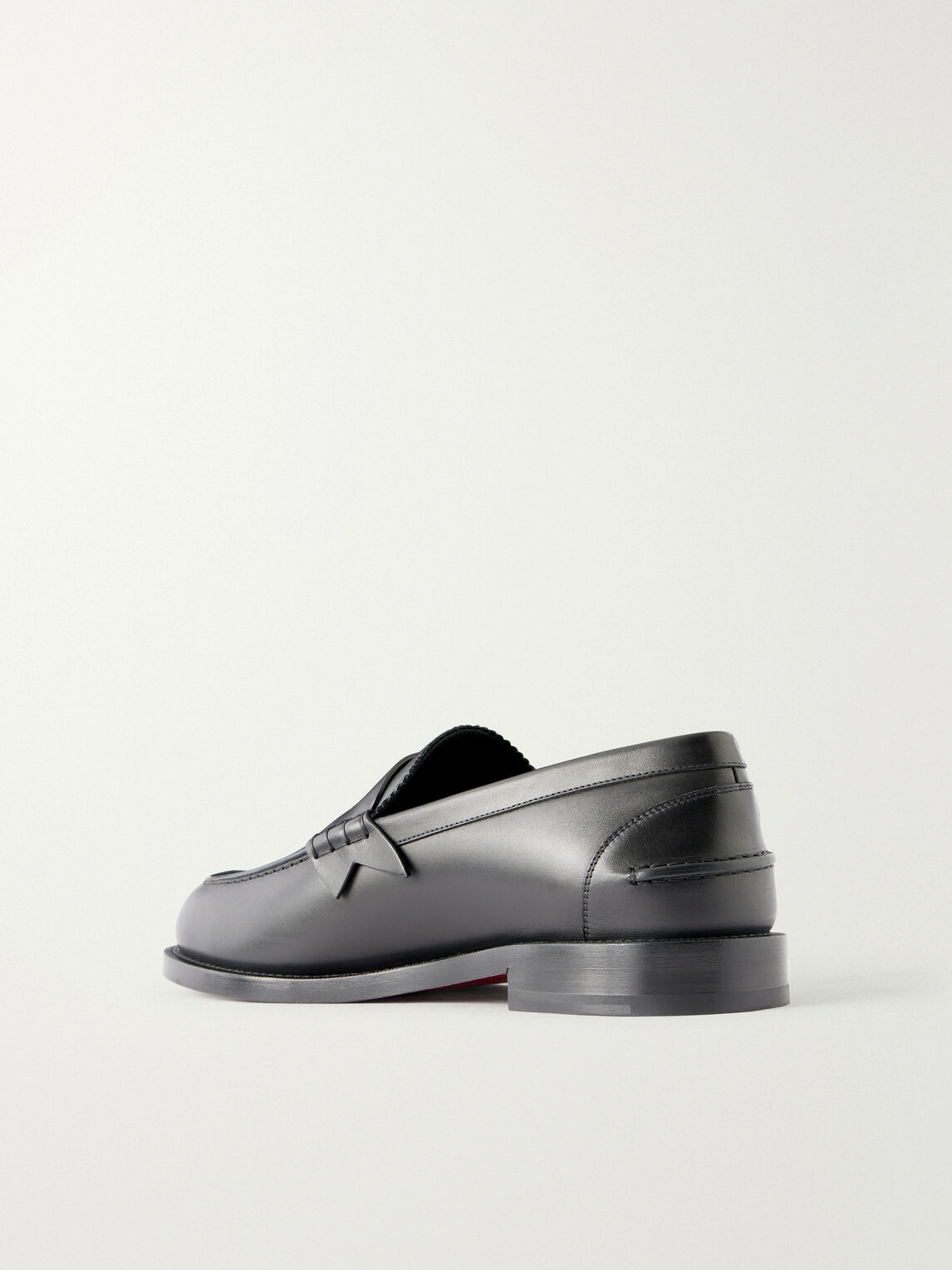 Christian Louboutin - The Plato Logo-Embellished Leather Penny Loafers - Black