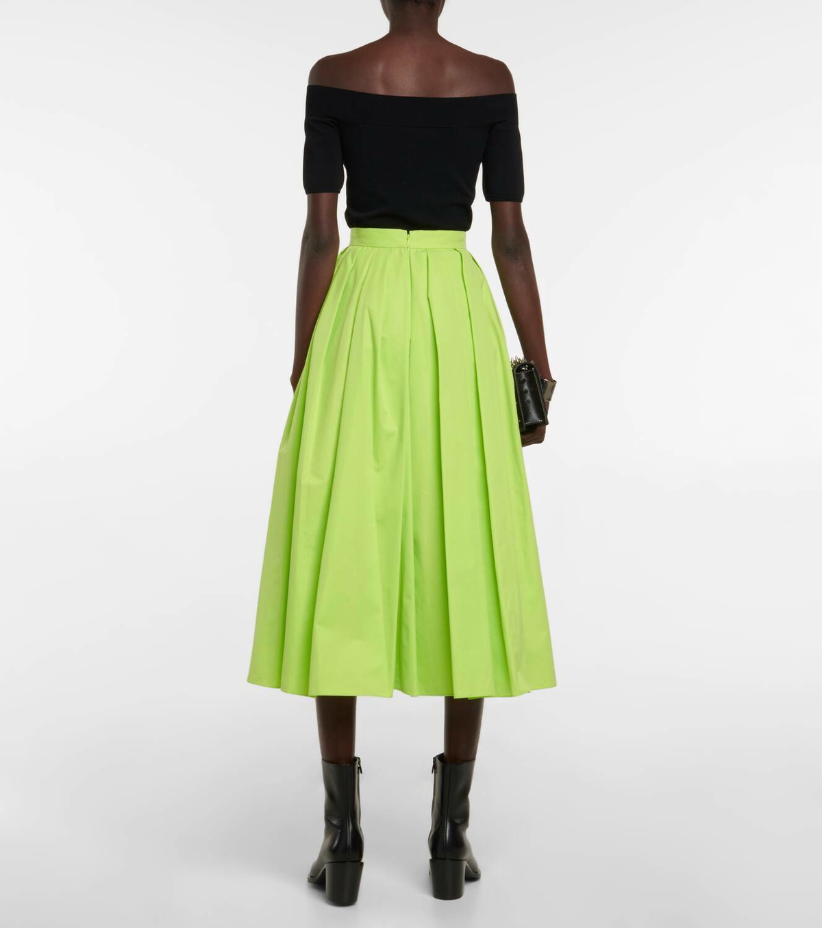 Alexander McQueen Cotton poplin midi skirt Alexander McQueen