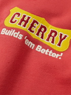 CHERRY LA - Logo-Appliquéd Cotton-Jersey Half-Zip Sweatshirt - Red