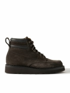 Yuketen - Leather-Trimmed Suede Boots - Brown