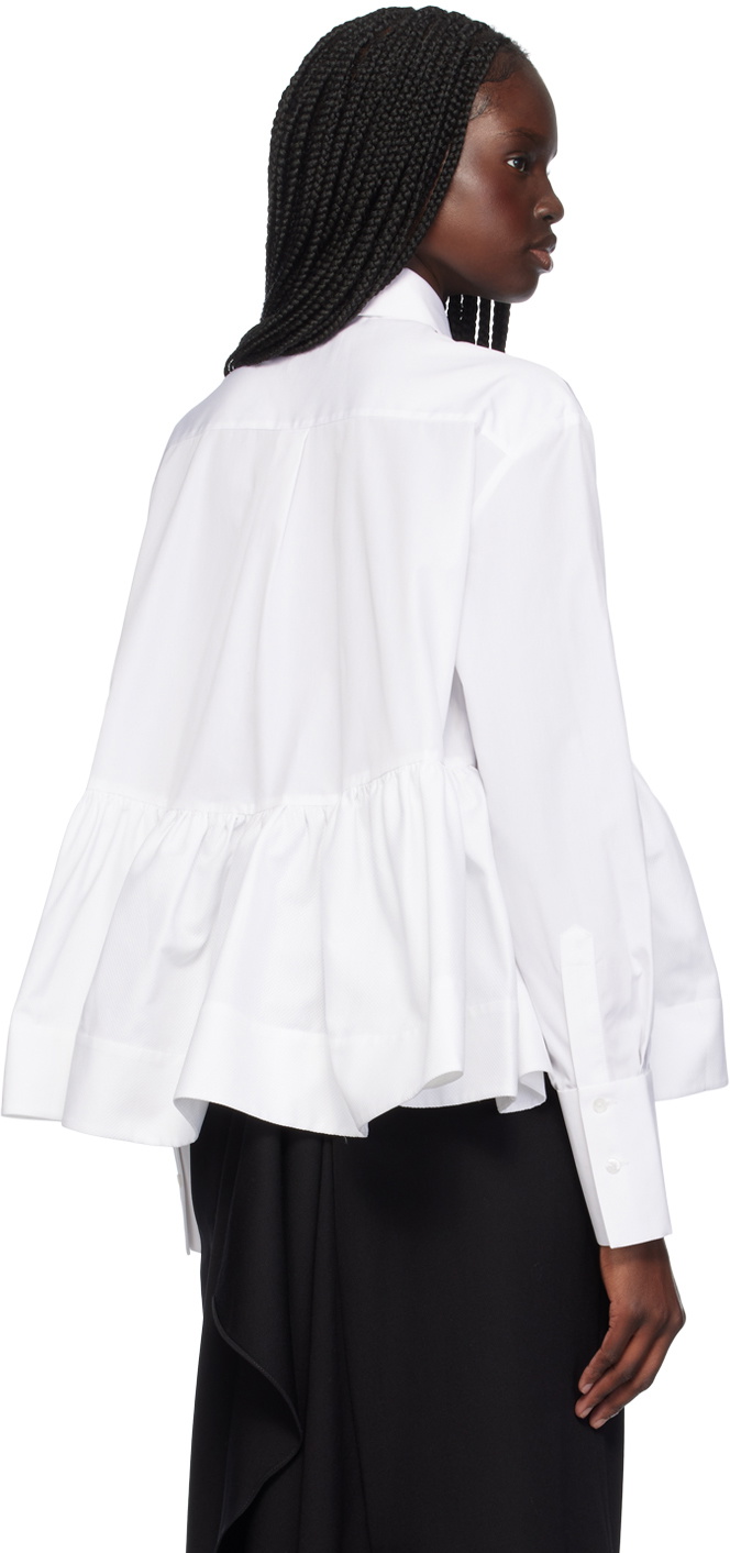 Erdem White Peplum Blouse