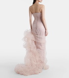 Marmar Halim Sequined ruffled tulle gown