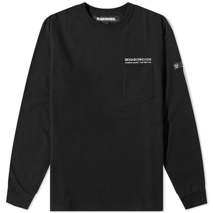 Photo: Neighborhood Men's Long Sleeve Classic Pocket T-Shirt in Black