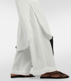 Toteme High-rise wide-leg striped pants