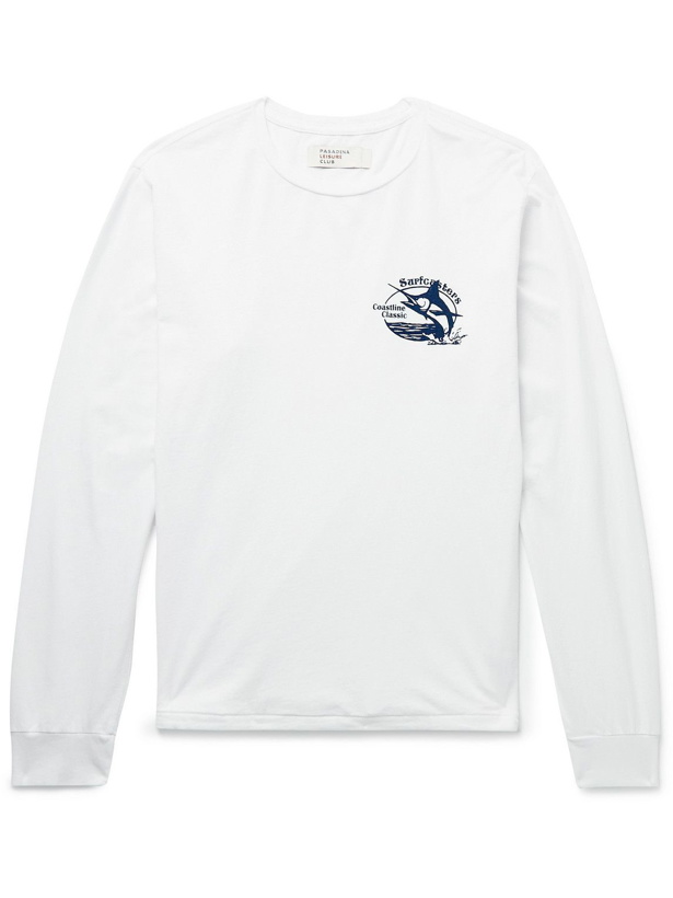 Photo: Pasadena Leisure Club - Surfcasters Printed Combed Cotton-Jersey T-Shirt - White