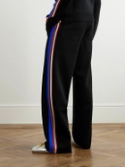 Wales Bonner - Tide Straight-Leg Striped Knitted Track Pants - Black