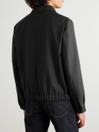 Incotex - Wool and Mohair-Blend Twill Bomber Jacket - Black