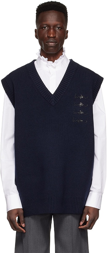 Photo: We11done Navy Wool Vest