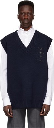 We11done Navy Wool Vest
