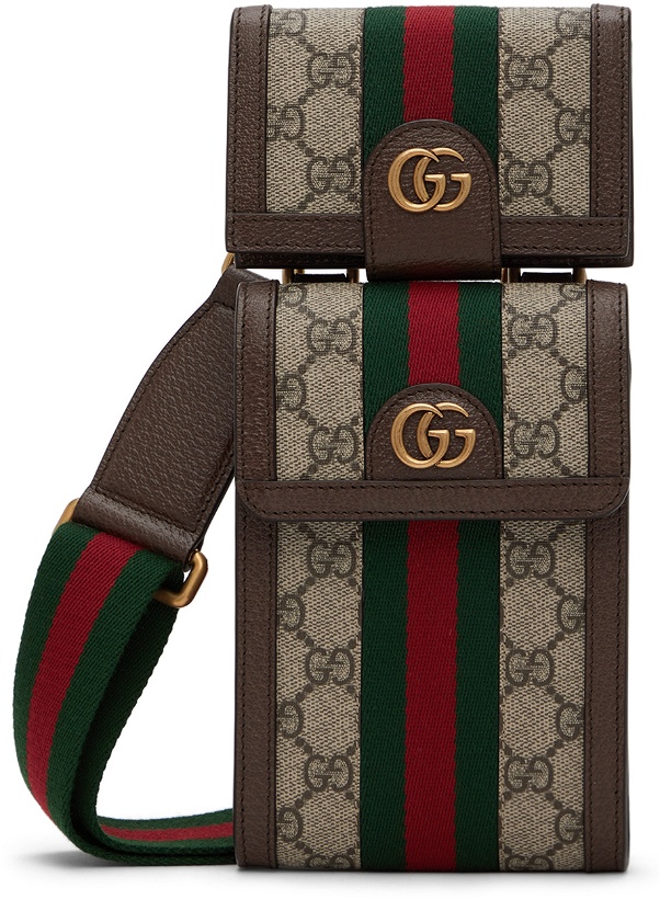 Photo: Gucci Beige & Brown Mini Ophidia Wallet & Pouch