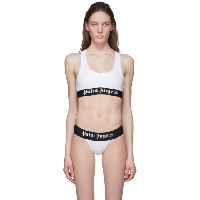 Photo: Palm Angels White Logo Sports Bra