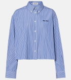 Miu Miu Striped cropped cotton poplin shirt