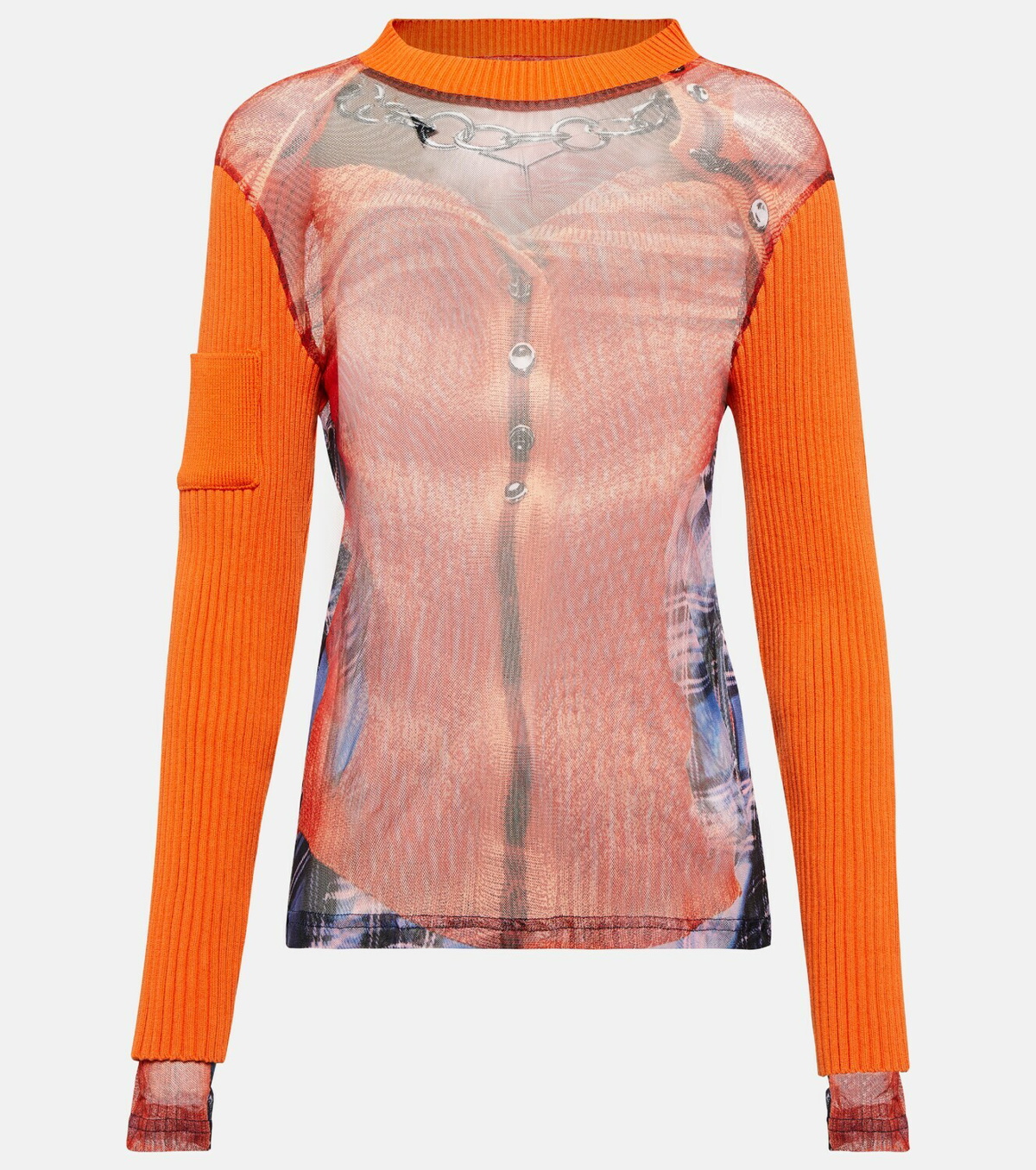 Y/project X Jean Paul Gaultier Trompe L'oeil Cable Knit Top