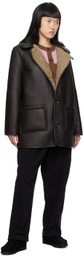 YMC Brown Sabbath Reversible Shearling Coat