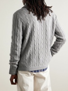Polo Ralph Lauren - Shawl-Collar Cable-Knit Cashmere Cardigan - Gray