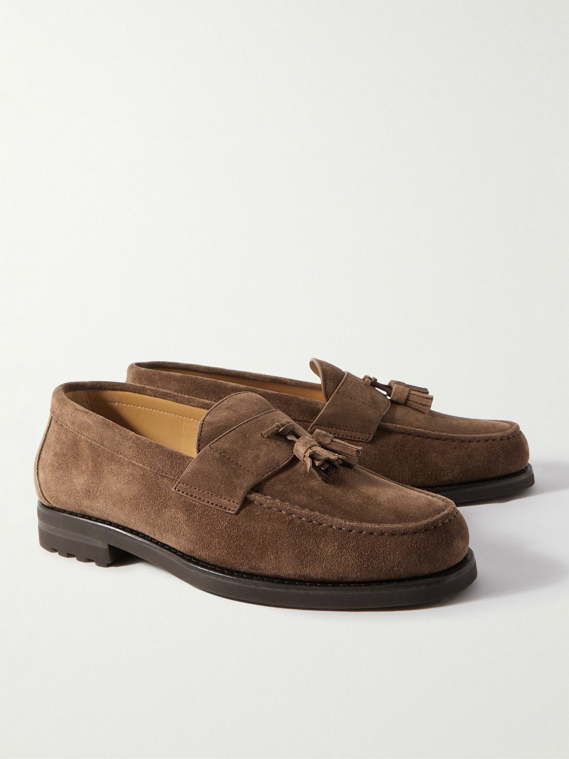 Brunello Cucinelli Brown Calf Leather Bos Taurus Slip-On Loafers