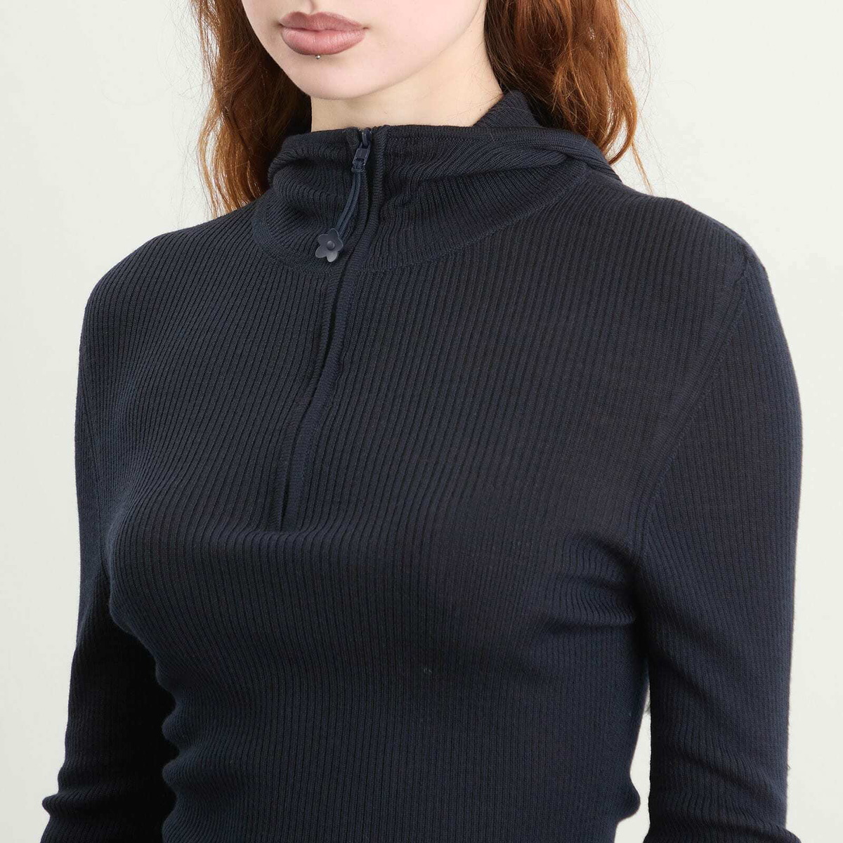 Cecilie Bahnsen Women's Belma Merino Knit Hoodie in Navy