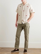 Portuguese Flannel - Crab Embroidered Linen and Cotton-Blend Shirt - Neutrals