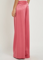 Alice + Olivia Eric Wide-leg Satin Trousers Pink