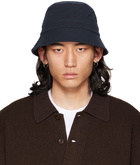 YMC Navy Seersucker Bucket Hat