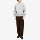 Café Mountain Men's Embroidered Script Crew Sweatshirt in Grey