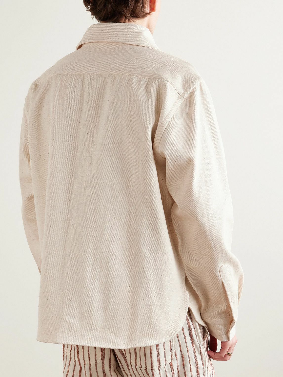 Kardo - Luis Embroidered Denim Overshirt - Neutrals