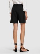 ANINE BING - Carrie Pleated Wool Blend Shorts