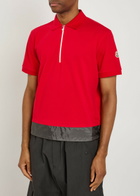 Moncler Logo-appliquéd Piqué Cotton Polo Shirt Red