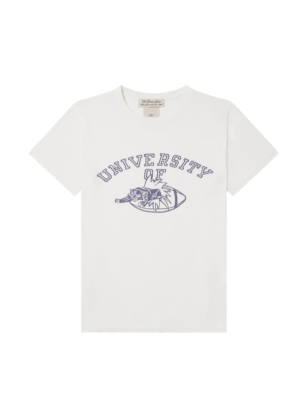 Photo: Remi Relief - University Of Distressed Printed Cotton-Jersey T-Shirt - Neutrals