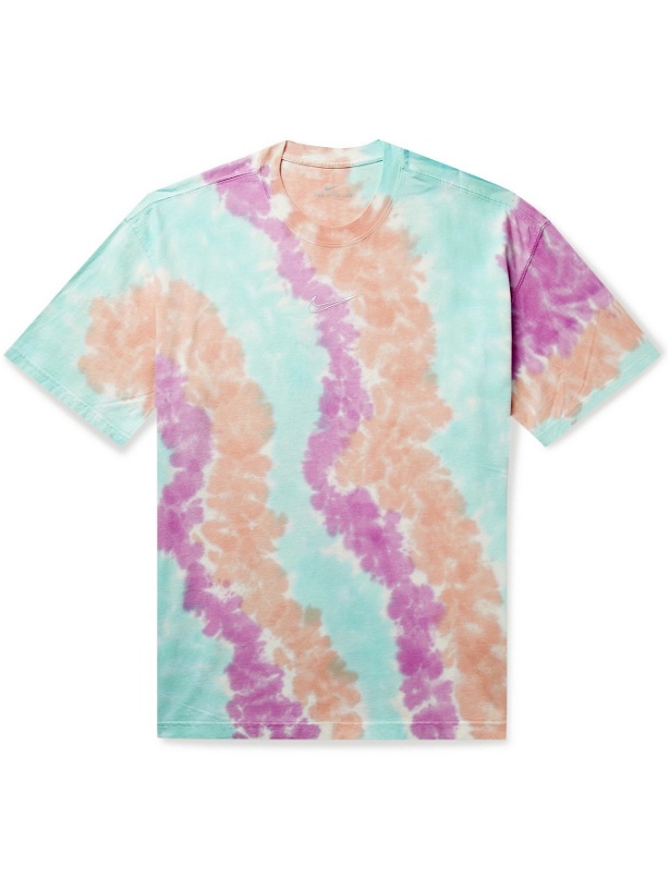Photo: NIKE - Sportswear Logo-Embroidered Tie-Dyed Cotton-Jersey T-Shirt - Multi - M