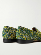 clothsurgeon - Kvadrat Arthur Sleep Leather-Trimmed Wool-Blend Bouclé Slippers - Green